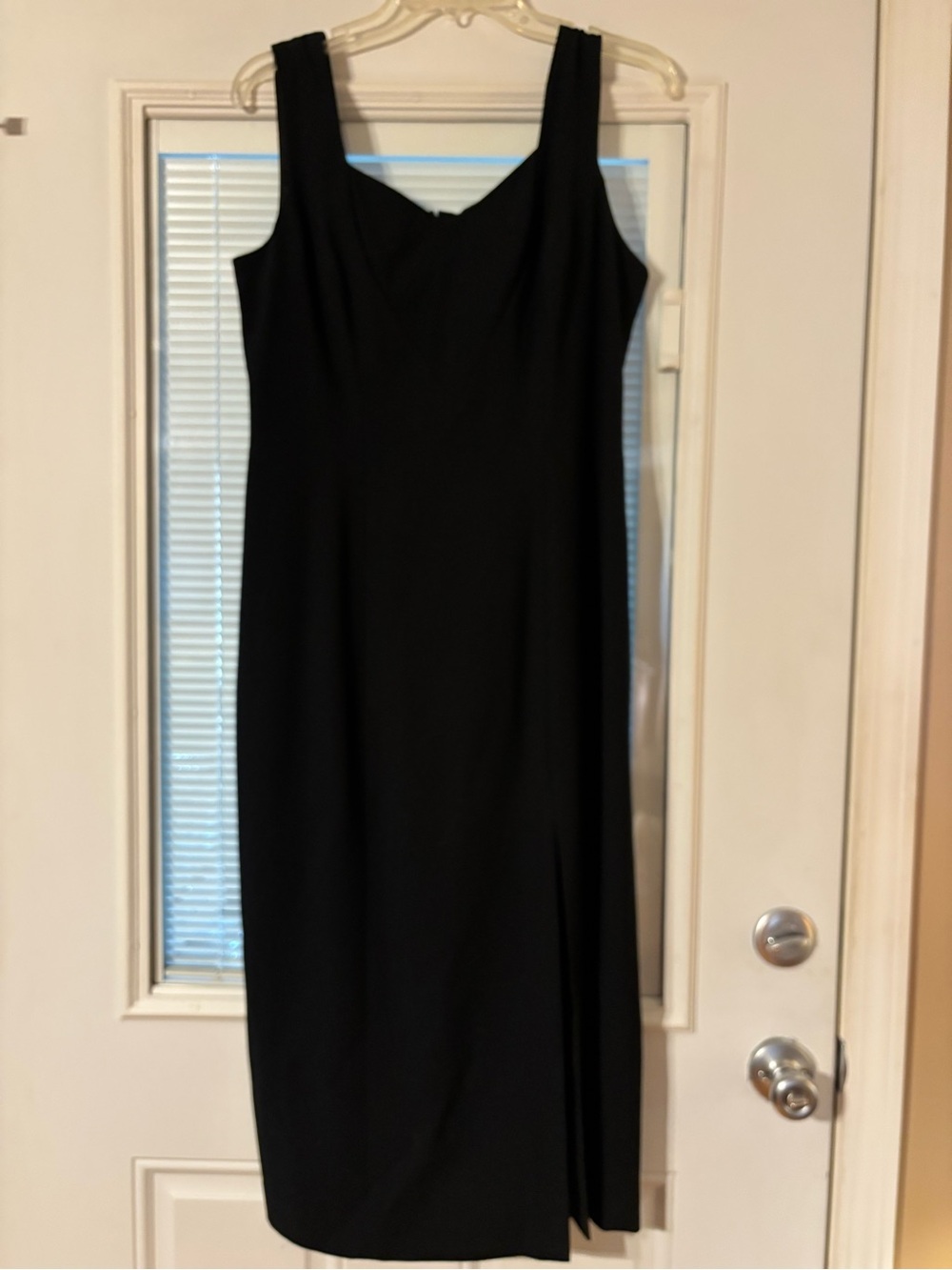 Liz Claiborne Black Midi Sheath Dress with Subtle Front Slit